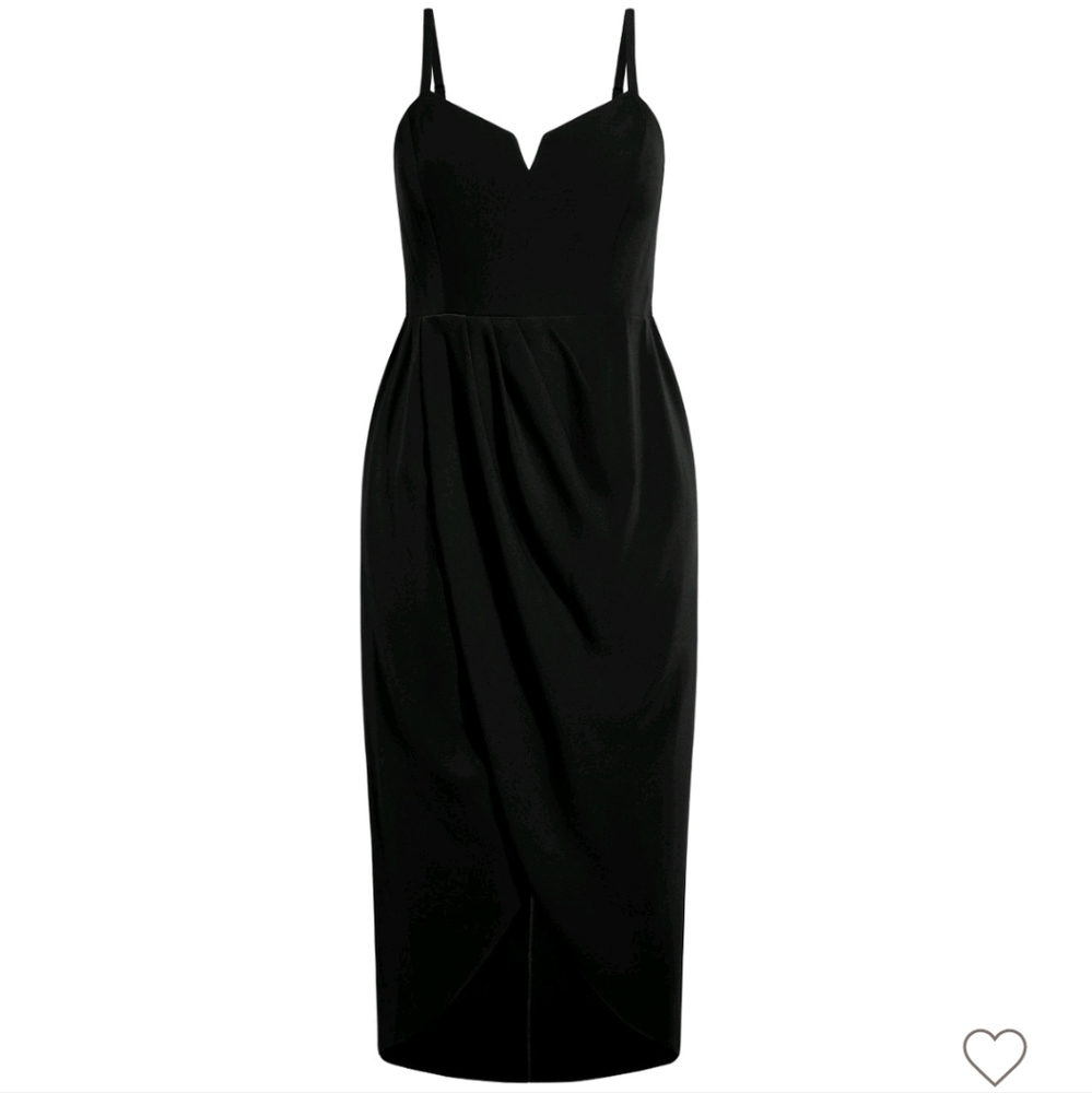 City Chic Sassy V Dress Black Size 18 NWT - Picture 3 of 16